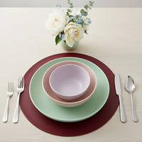 Set de table rond en cuir PU, imperméable et résistant à l'huile, pour hôtel, style nordique, 33*33cm