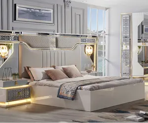 Muebles de hotel de lujo de 5 estrellas, diseño moderno, dormitorio, juego de cama de hotel personalizado, juegos de muebles de dormitorio de hotel Marriot