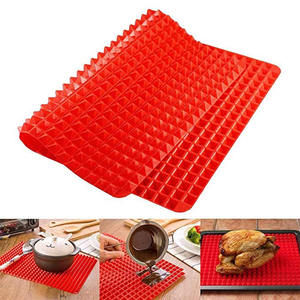 Sartén antiadherente de silicona con forma de pirámide roja para hornear, herramientas de cocina, alfombrilla de silicona personalizada para barbacoa - Product Image 2