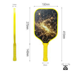 Raquette de pickleball en fibre de carbone T300 légère, écologique, à structure alvéolée, personnalisable en petites séries, 14 mm, pour intérieur, à prix réduit - Product Image 3