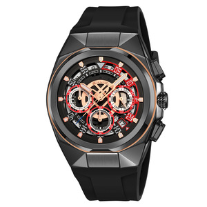 Montre multifonctionnelle pour homme, étanche, avec bracelet en silicone, fonction calendrier, mouvement à quartz - Product Image 3