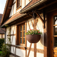 Pot de fleurs suspendu en plastique et panier à motif tressé, écologique et durable pour la maison, le bureau et le jardin