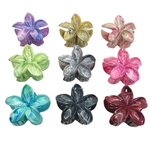 <span class=keywords><strong>Pince</strong></span> à cheveux motif marbre et <span class=keywords><strong>fleur</strong></span>, nouveau style, <span class=keywords><strong>pince</strong></span> à fleurs mélangées, <span class=keywords><strong>pince</strong></span> requin mignonne, accessoire capillaire - Product Image 1