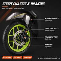 Scooter à essence 125CC certifié EURO 5, vitesse maximale de 80 km/h, moto sportive, frein à disque avant
