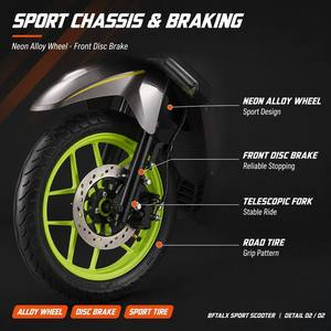 <span class=keywords><strong>Scooter</strong></span> à essence 125CC certifié EURO 5, vitesse maximale de 80 km/h, moto sportive, frein à disque avant - Product Image 3