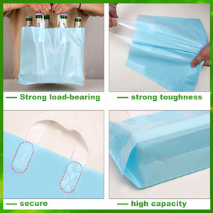 SZCX Custom Printed Logo Recyclable Retail Reusable Black Plastic Poly Tote Carrier Shopping Bags With <strong>Soft</strong> <strong>Loop</strong> <strong>Handles</strong> - Product Image 5