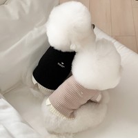 Sweat-shirt en tricot pour chien et chat, style patchwork brodé, effet deux pièces, vêtements pour animaux de compagnie, printemps/automne