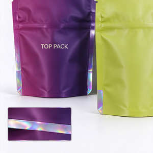 Pochette zippée mate holographique sur mesure OEM à faible MOQ pour l'emballage de compléments alimentaires et de poudres végétales - Product Image 2