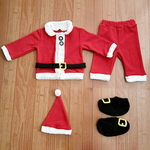 <span class=keywords><strong>Disfraces</strong></span> de Papá Noel para Niños al por Mayor, Trajes Navideños de Felpa Polar Roja Personalizados, Trajes de Santa Claus para Bebés - Product Image 3