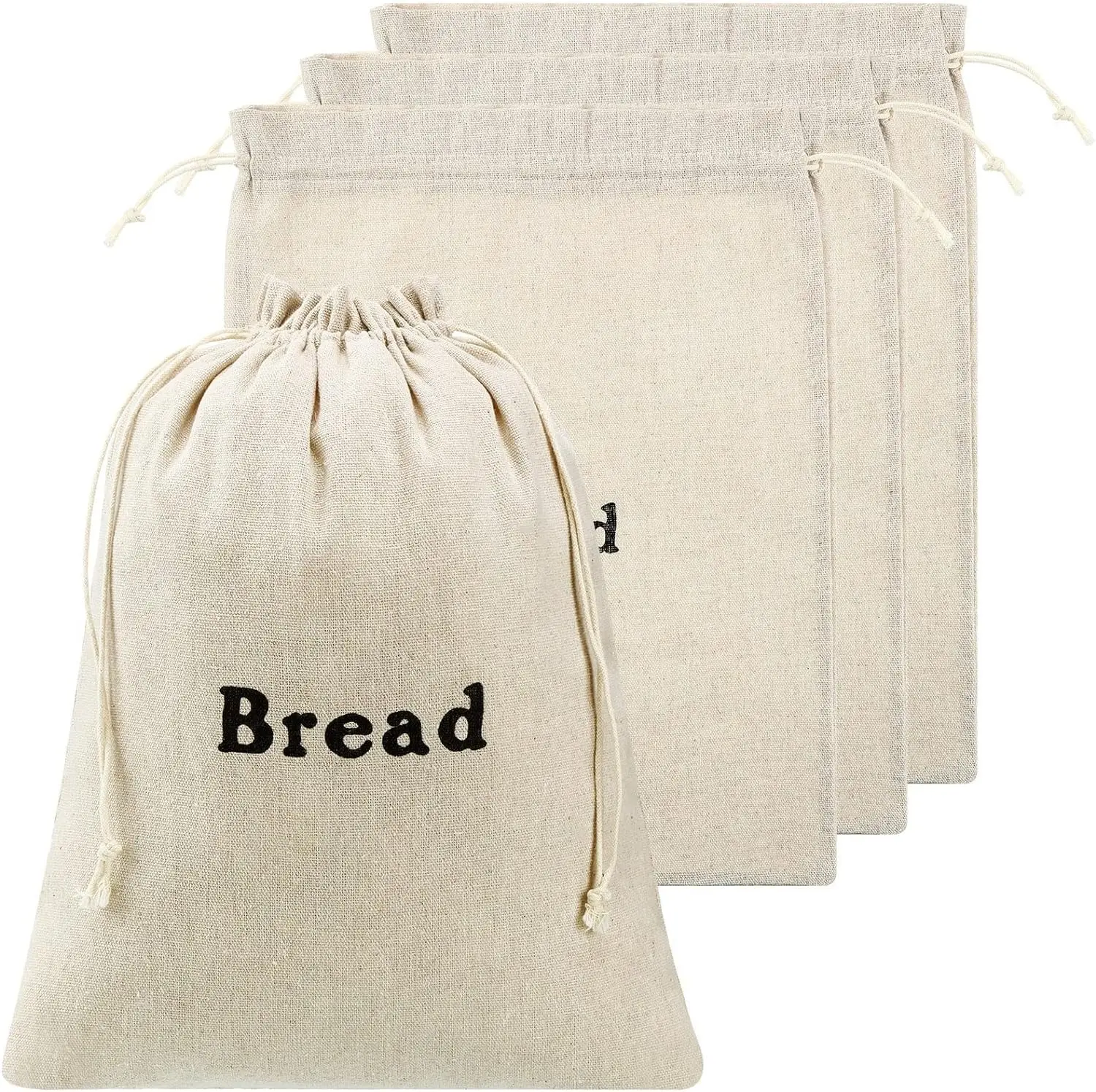 Wholesale Linen Bread Bags for Homemade Bread Reusable Drawstring Bag Food Storage for Bread Bakers Home Housewarming Gift