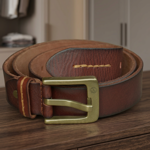 Cinturón de Cuero 100% Vacuno para Hombre, Estilo Vintage, Hebilla de Acero Rectangular, Resistente, Duradero e Impermeable, Gran Venta - Product Image 1