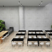 Muebles de Oficina Modulares Comerciales, Mesa de Madera para 4, 6 u 8 Personas, Estación de Trabajo con Archivador, Silla de Oficina Ergonómica