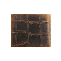 Dompet Pendek Andong untuk Pria, Kulit Sapi Asli, Gaya Retro Keren, Tempat Kartu, Motif Kulit Buaya, Dompet Pria