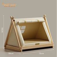 Maison de luxe personnalisée en bois massif pour chats et chiens Meubles détachables pour animaux de compagnie avec emballage en carton Maison pour chats d'intérieur fabriquée