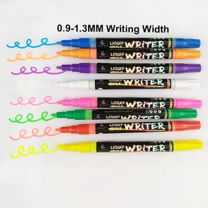 . 0mm-30mm pennarelli a gesso liquido di colore bianco per segni di lavagna per punta Fine 12/24/48/colori penna elettronica a LED