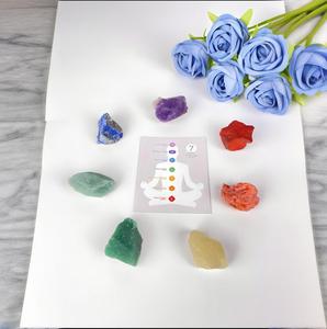 Düzensiz kristal ham taşlar yedi çakra ahşap kutu kristal şifa taşları doğal gül kuvars ham taşlar - Product Image 1