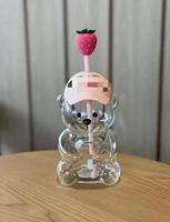 Tasse à café en verre borosilicate personnalisable Ours en peluche de Noël 2026, 20 oz, avec couvercle résistant à la chaleur et paille, compatible lave-vaisselle et micro-ondes