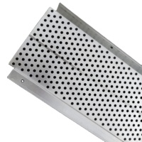 Gouttière de toit perforée en aluminium avec soudure et pliage, couleur argent, usage extérieur