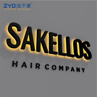 Letras de Canal 3D de Acero Inoxidable de Alta Calidad con Retroiluminación LED, Impermeables para Exteriores, Letreros con Halo Luminoso para Fachadas de Tiendas Comerciales