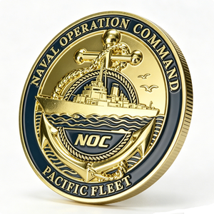 Moneda Conmemorativa Personalizada de Aleación de Zinc con Grabado 3D, Esmaltado, Impresión UV, Diseño de Ancla de Buque de Guerra, para Halloween/Navidad - Product Image 4
