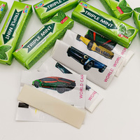 Hete Aanbieding Drievoudige Munt Kauwgom Snoep in Pot Verpakt Kauwgom Sticker Met Tatoeage