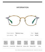 Gafas Borregls de Titanio para Hombre, Montura de Diseño de Marca, Gafas Cuadradas Vintage Retro, Gafas Ópticas Japonesas de Alta Calidad 185758