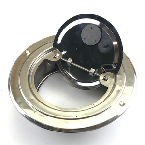 Grille de ventilation externe en acier inoxydable avec volet anti-retour, capot d'évacuation à lame mobile, finition miroir/brossée, design graphique - Product Image 3