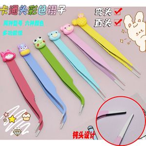 Hot-selling tweezers, <b>DIY</b> craft clips, blunt-tipped colored macaron card holders, sticker glue <b>tools</b>, straight and curved - Product Image 1