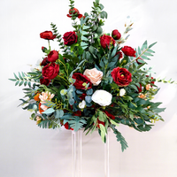 Nouvelle décoration de table de mariage, centre de table artificiel en rose de soie rose blush pour l'arrangement floral de la fête de mariage