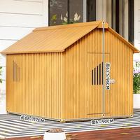 Maison pour chien/chat en bois massif moderne de grande taille pour l'extérieur, design rectangulaire fermé, chaude, imperméable, toutes saisons, forte circulation d'air