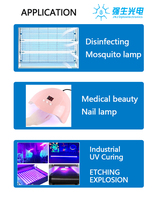 Módulo LED UV SMD de 1W de Diseño Personalizado JNJ, Chip Epiled con 365nm 370nm 375nm 3535 para Sistema de Curado UV de Emisión Púrpura, Chip Epistar