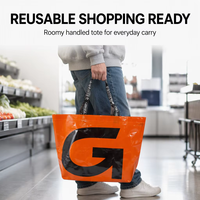 Sac de courses écologique en RPET et PP tissé, 120-140 GSM, avec poignée laminée, personnalisable, vente en gros
