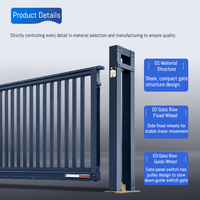 Portails coulissants invisibles à double battant en aluminium durable QiGong, personnalisables pour allées industrielles