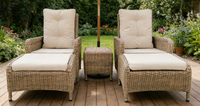 Meubles de terrasse en rotin et osier Chaise longue à inclinaison réglable Chaise berçante Chaises et tables d'extérieur