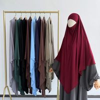Khimar hijab modeste en jersey de coton fait main, une seule couche, extensible, pour femmes musulmanes, Eid Ramadan, islamique, à nouer dans le dos, long pour la prière