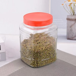 2500ML 1800ML 1000ML 700ML Pot de stockage de croustilles carrées en verre avec couvercle en plastique dans <span class=keywords><strong>la</strong></span> <span class=keywords><strong>cuisine</strong></span> - Product Image 2