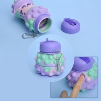Bouteille d'eau pliable en silicone pour enfants, sans BPA, avec paille anti-fuite, réutilisable, sans danger pour les aliments, tasse de voyage pour l'école et l'extérieur
