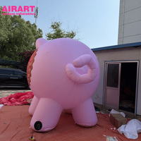 Ballon gonflable Mascotte Cochon de Dessin Animé pour Idées de Fêtes à Thème Ferme, Cochon Animal Gonflable pour Accessoires de Scène