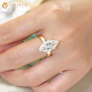 Bague en or 14 carats Goldleaf avec diamant marquise DEF VS1 de 4,5 carats. Convient pour les cadeaux, les mariages, les anniversaires et le port quotidien. - Product Image 4