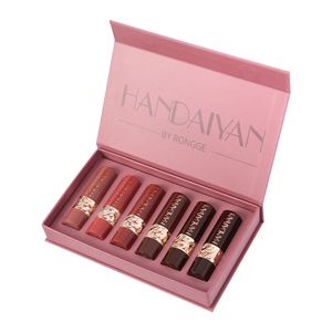<span class=keywords><strong>HANDAIYAN</strong></span> 6 colores/juegos diamante alto brillo nacarado labio esmalte con deslumbrante duradero impermeable lápiz labial conjunto - Product Image 1