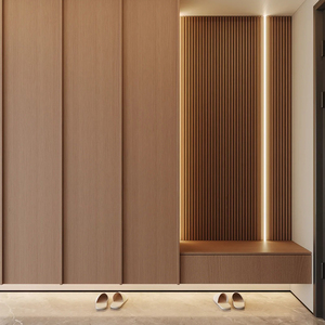 Étagère <span class=keywords><strong>à</strong></span> <span class=keywords><strong>chaussures</strong></span> modulaire en bois au design traditionnel et moderne, écologique, avec rangement mural incurvé pour la <span class=keywords><strong>maison</strong></span> et le salon - Product Image 2