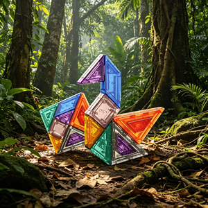 Jeu de puzzle magnétique Tangram en plastique ABS Eli Toys, 9 pièces, jouet éducatif <span class=keywords><strong>Montessori</strong></span> pour enfants de 4 ans et plus, idéal pour la classe, les voyages et l'apprentissage, cadeau - Product Image 2