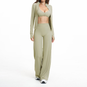 Ensemble de yoga personnalisé pour femmes, 7 pièces, vêtements de sport, spandex/nylon, respirant, séchage rapide, haut à manches longues, legging taille haute, ensemble de yoga - Product Image 2