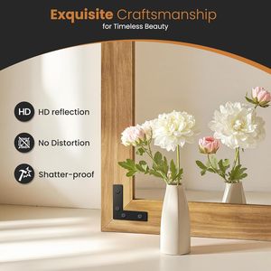 Miroir sur pied pleine longueur avec cadre en bois, style ferme moderne, pour chambre, salle de bain, salon - Product Image 6