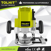 Enrutadores de madera de mano eléctricos portátiles de grado Industrial TOLHIT 2200W Mini ATC con accesorios Bits Trabajo de madera de velocidad Variable