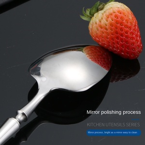 Ensemble de couverts en acier inoxydable 304, couteau à steak occidental, fourchette, cuillère, cuillère à thé, polissage miroir brillant, design rétro de luxe léger, <span class=keywords><strong>lave</strong></span>-<span class=keywords><strong>vaisselle</strong></span> - Product Image 3