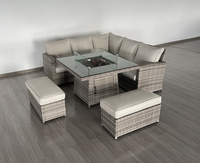 Ensemble de foyer extérieur moderne - Canapé et table en rotin pour patio et jardin