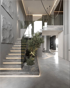 Escalera Recta <span class=keywords><strong>de</strong></span> Alta Gama Prefabricada en Acero y <span class=keywords><strong>Madera</strong></span> <span class=keywords><strong>para</strong></span> <span class=keywords><strong>Diseño</strong></span> <span class=keywords><strong>de</strong></span> <span class=keywords><strong>Interiores</strong></span> <span class=keywords><strong>de</strong></span> Villas - Product Image 2