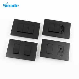 Sirode <span class=keywords><strong>série</strong></span> A1 norme <span class=keywords><strong>américaine</strong></span> moderne conception sûre et durable plaque PC couleur noire interrupteur mural 1/2/3 gang pour une utilisation en résidence - Product Image 1