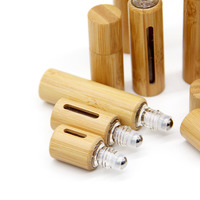 En stock, flacon roll-on vide en verre et bambou avec fenêtre transparente, 3ml, 5ml, 10ml, bille roulante en acier, emballage pour huiles essentielles et parfums